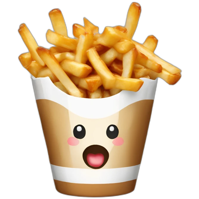 Poutine qui mange une poutine emoji