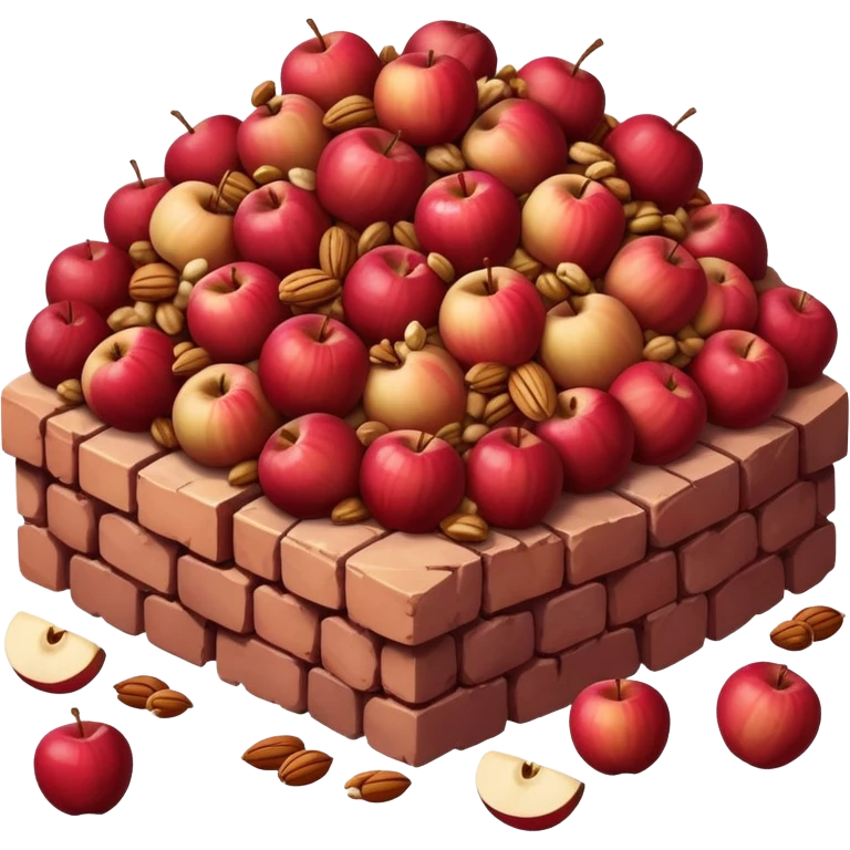 A bunch of charoset made with rotten apples, nuts and wine. It's color should resemble a brick emoji