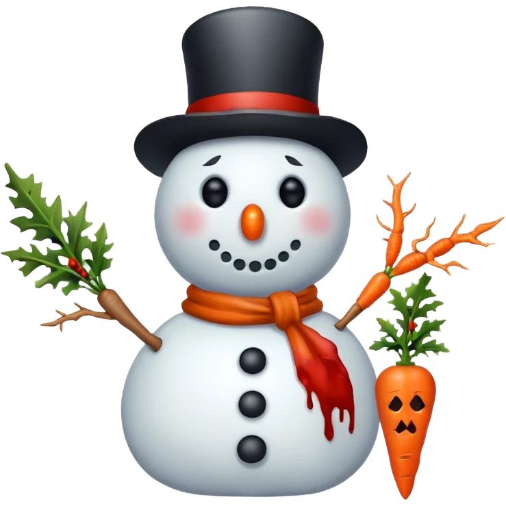 murderous snowman bloody emoji