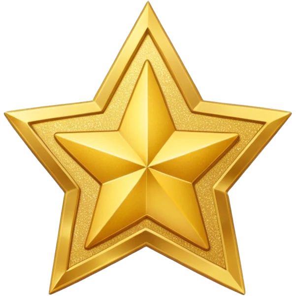 a glittery golden star-shaped medal with a soft cardboard texture emoji
