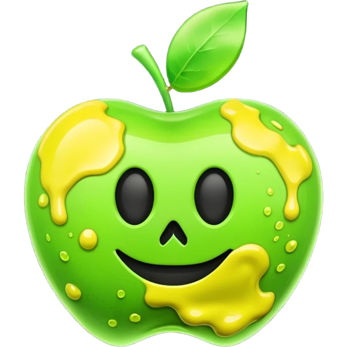 3D render of [INSERT OBJECT], toxic waste aesthetic, neon green bubbling liquid, caution yellow metal, industrial warning texture, Apple emoji style, isolated on white background --v 6.0 emoji