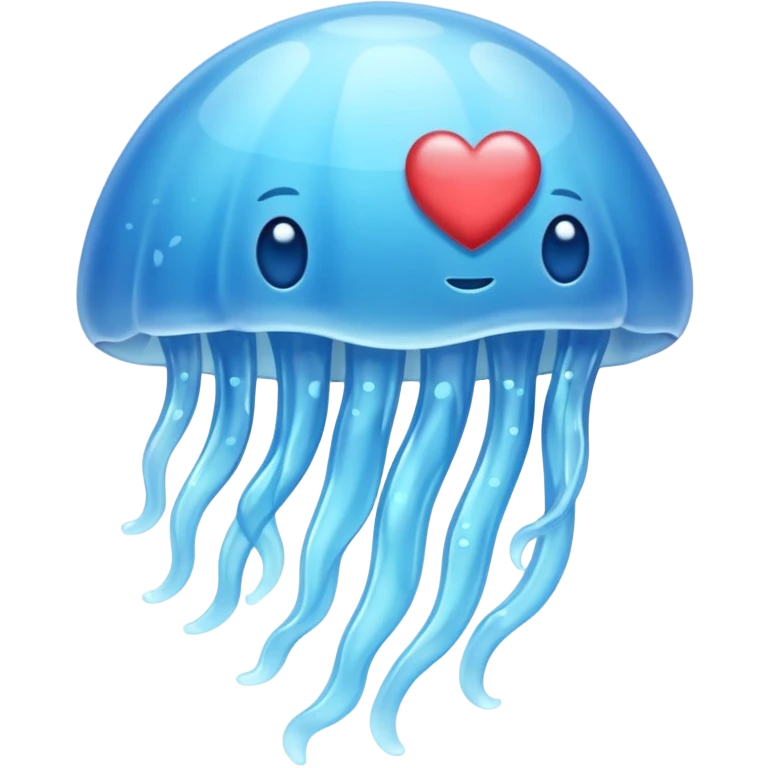 Moon jelly with heart emoji