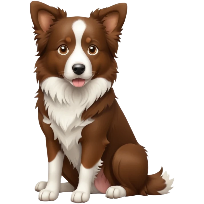 Brown Border Collie sitting emoji
