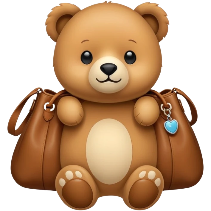 Un osito con un bolso emoji