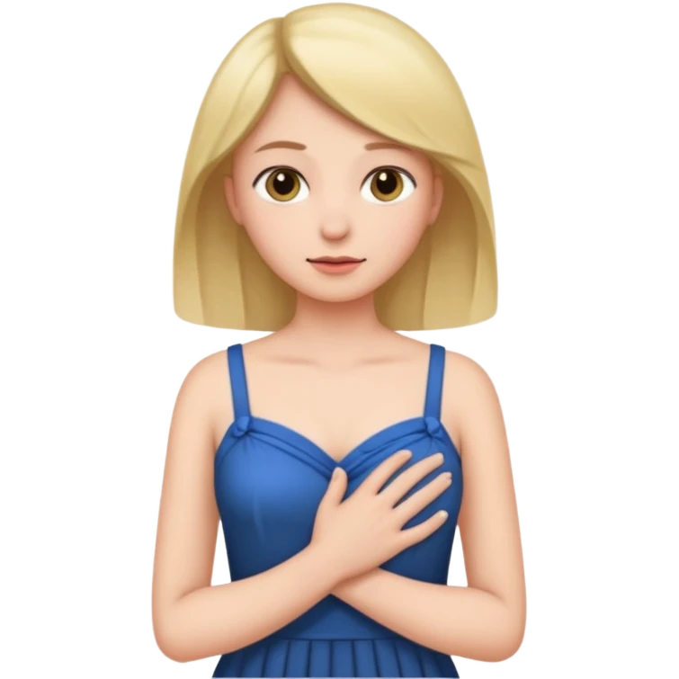 una mano en pecho vestido emoji
