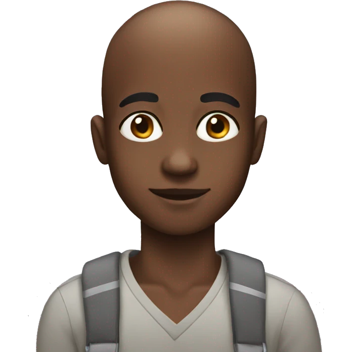 Black boy without hair  emoji