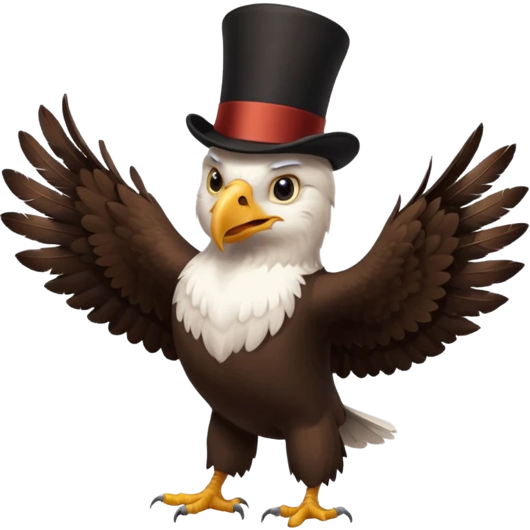 Dancing Bald eagle top hat  emoji