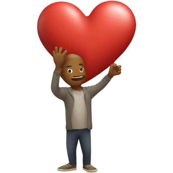 Throwing the heart in hand emoji