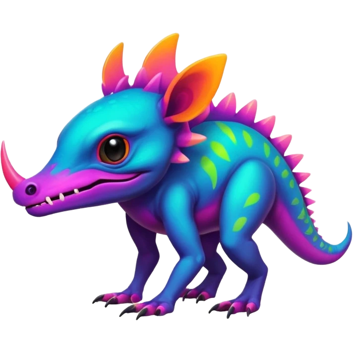 Dark vibrant pastel bright neon colorful edgy exotic painted Fakémon-Pokémon-Vernid-creature emoji