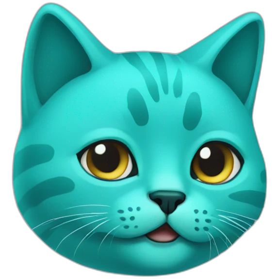 Turquoise cat slipe emoji