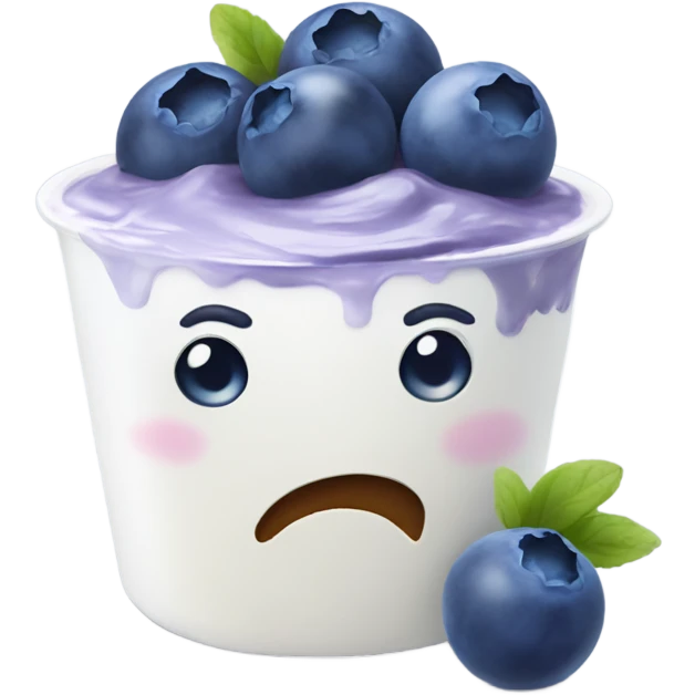 Blueberries on yougurt emoji