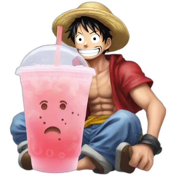 luffy- gear- fifth-with- bubble- tea emoji