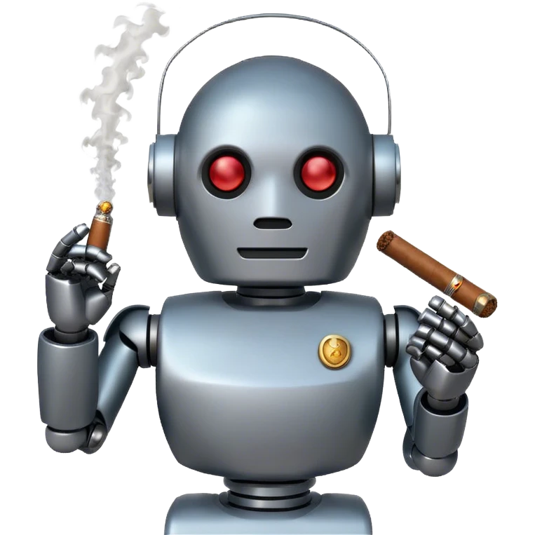 robot smoking a cigar emoji