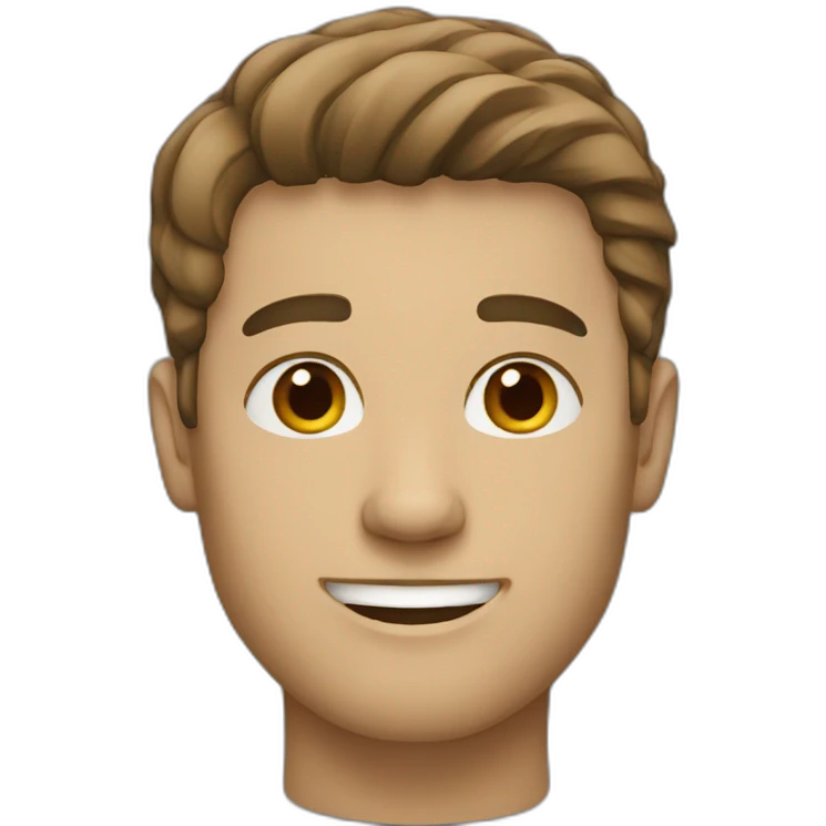 White male brown hair emoji