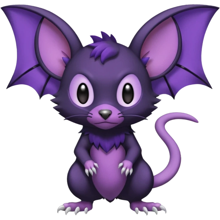 Rattata-Noibat-Purrloin-Fakemon-hybrid-creature (full body) emoji