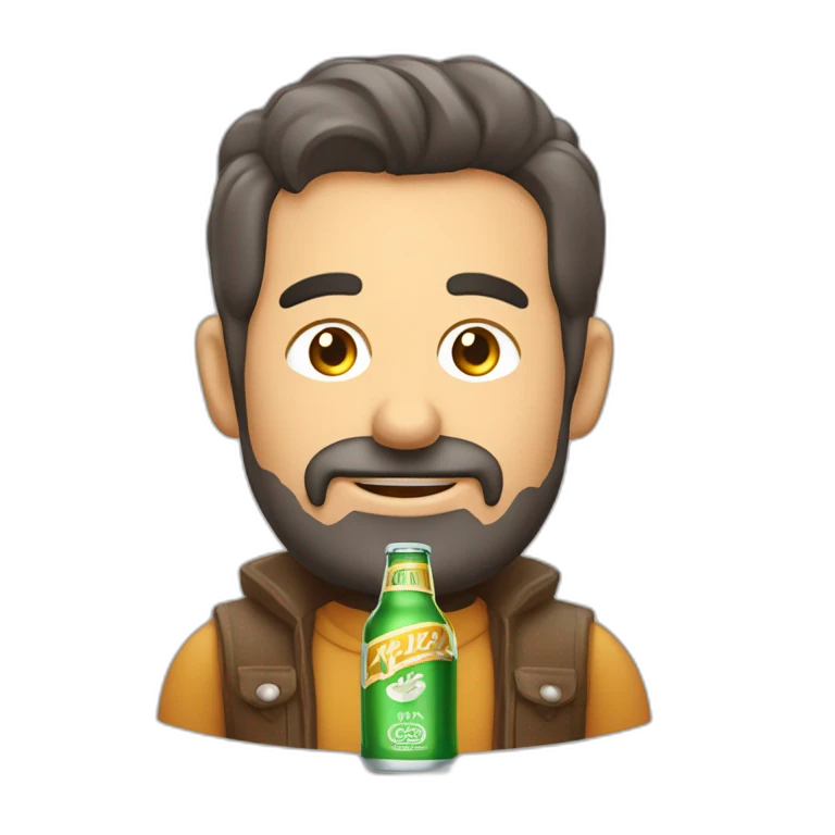 Hombre calvo con botella de cerveza emoji