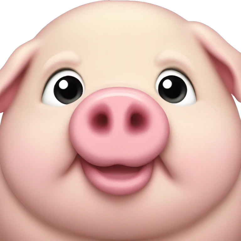 Extremely fat cute pig emoji