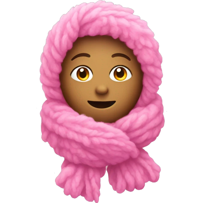 Pink fluffy scarf emoji