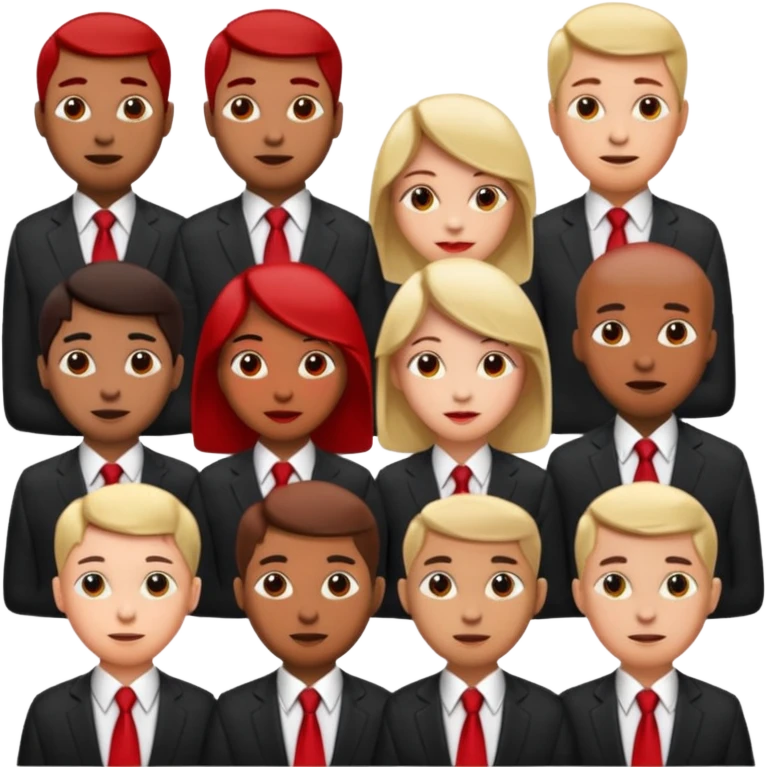 people with red tie emoji