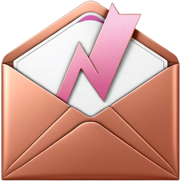 Icône 3D d’une enveloppe ouverte avec carte “NEWS”, style gravure cuivre + stippling, noir pur sur blanc pur (hachures/pointillisme uniquement), éclairage dramatique avec rayons et une micro-touche rose #fbcfe8 sur la lueur, sans aucun texte/typo ni gris/sépia/flou/bruit/cadre. emoji