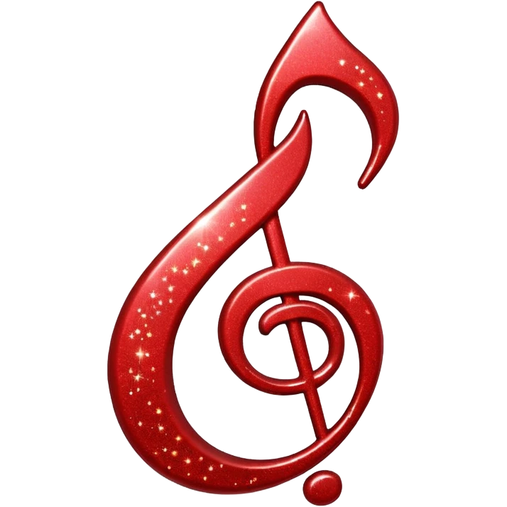 red glitter music note emoji