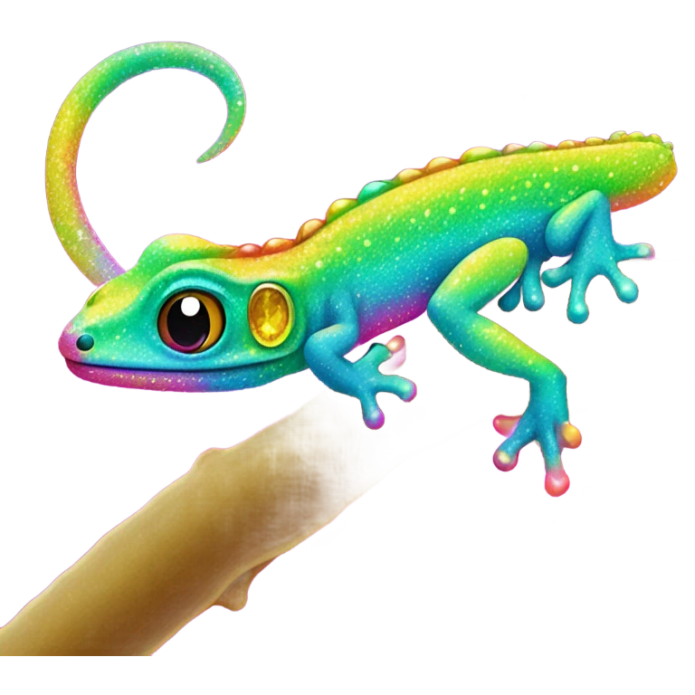 Lisa frank glitter￼ gecko  emoji