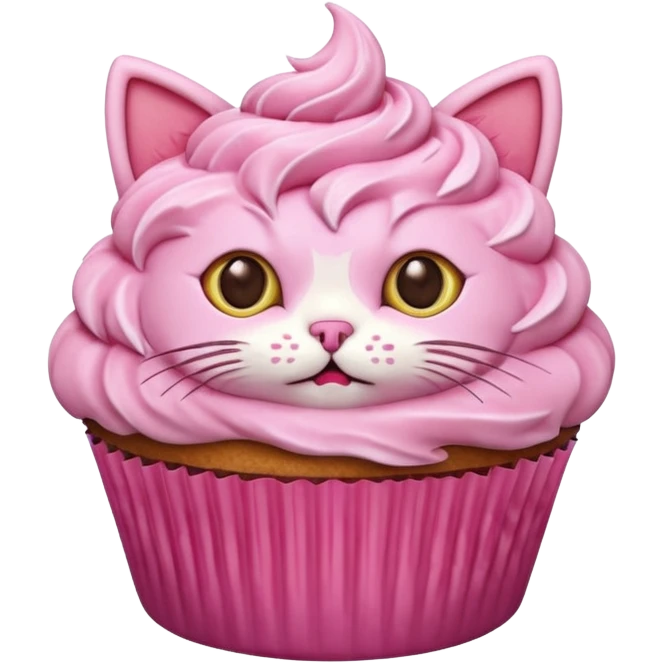 cat cupcake pink funny emoji