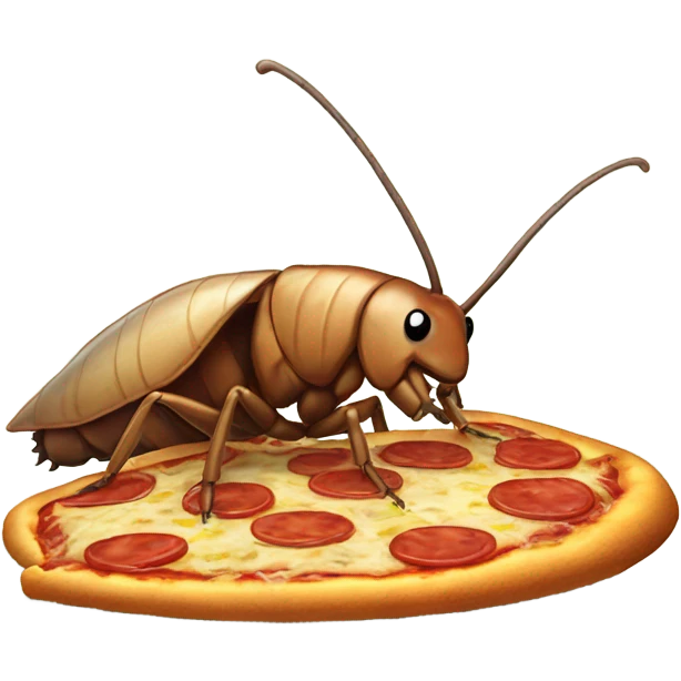 Cockroach eating pizza  emoji