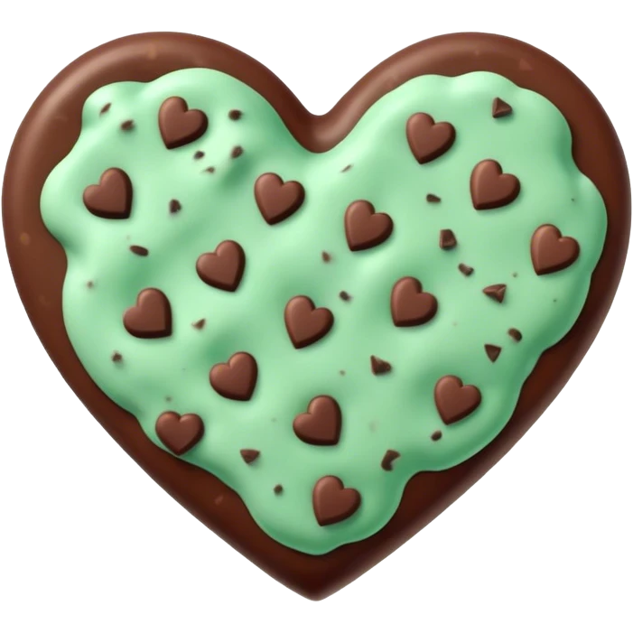 Mint chocolate chip heart shape emoji