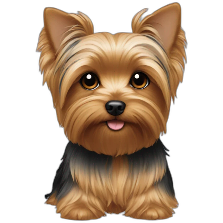 Yorkie with floppy ears emoji