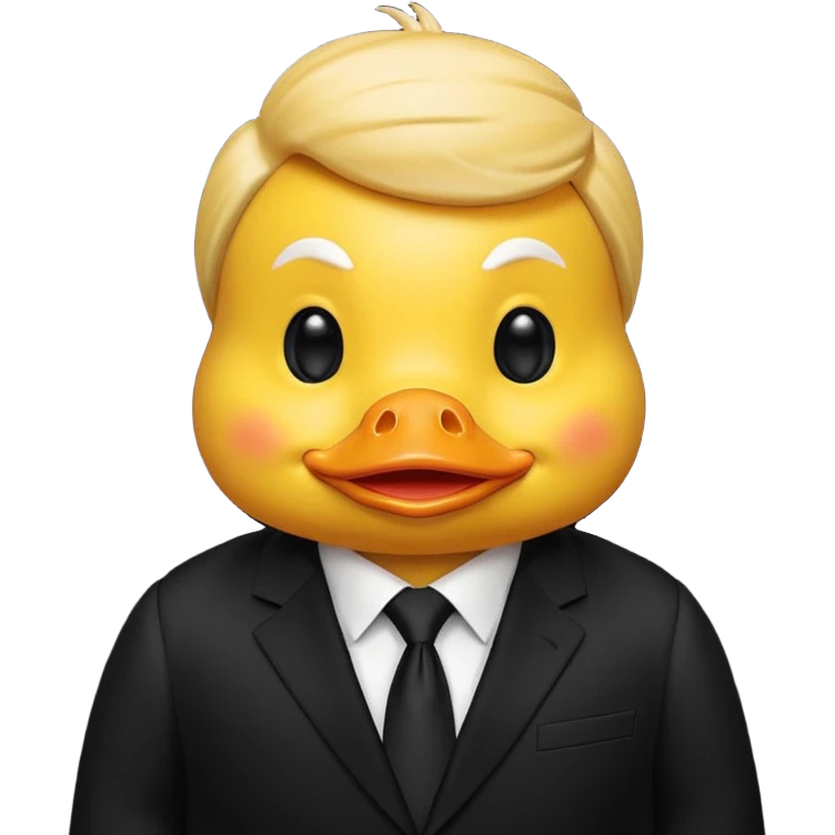 Fait moi un emoji qui représente Donald trump en canard emoji