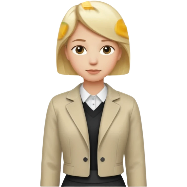 Create a person who is standing still, doing nothing, with blond hair, in the iOS 18 style. emoji