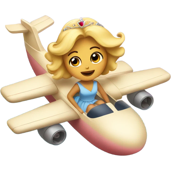 Princess flying in airplane  emoji