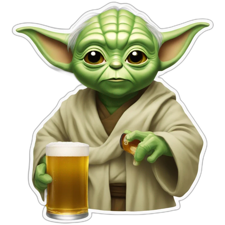 Yoda qui boit une bierre emoji