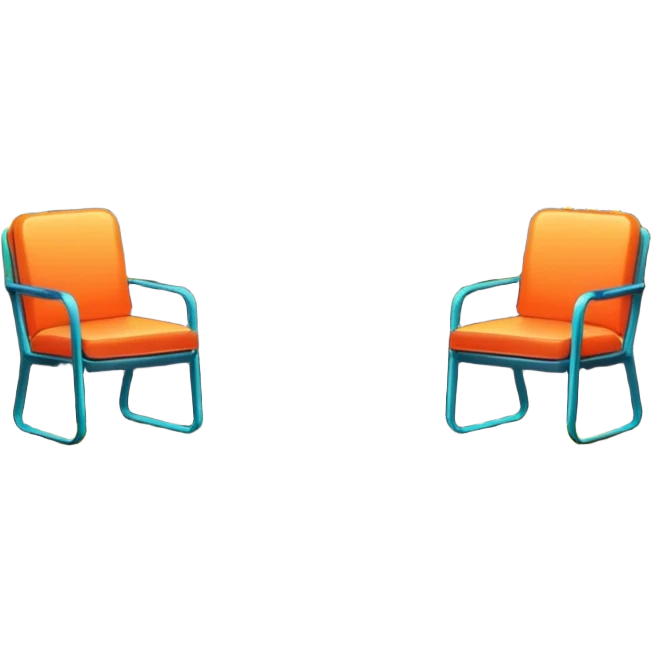 Window with neon reflection + empty chair, Apartment Windows. emoji