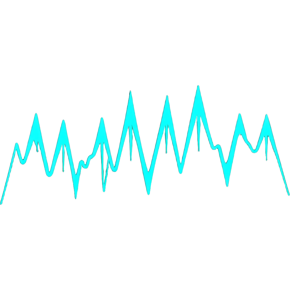 Electronic music visualizer with vibrant soundwaves emoji