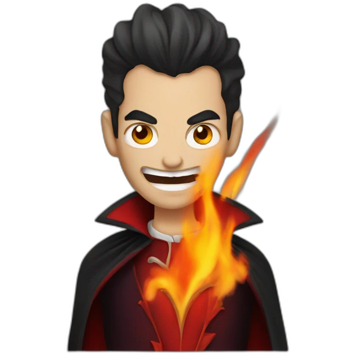 Vampire in fire emoji
