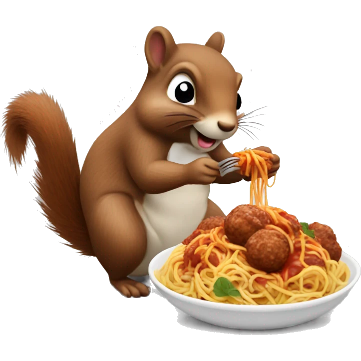 squirrel eating spaghetti and meatballs emoji
