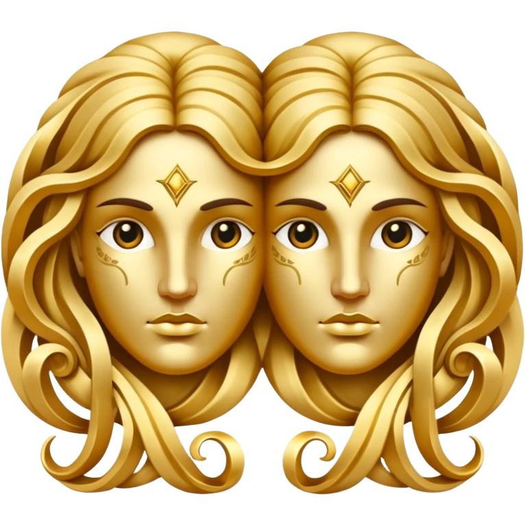 Gemini zodiac sign, two faces or twins emoji