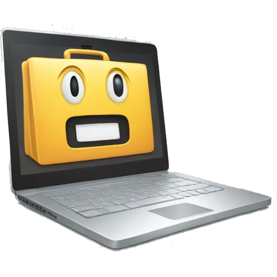 laptop with data emoji