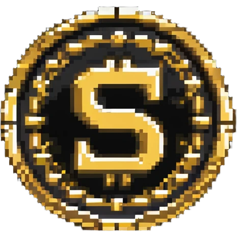A gold coin with S.R symbols engraved in the center emoji