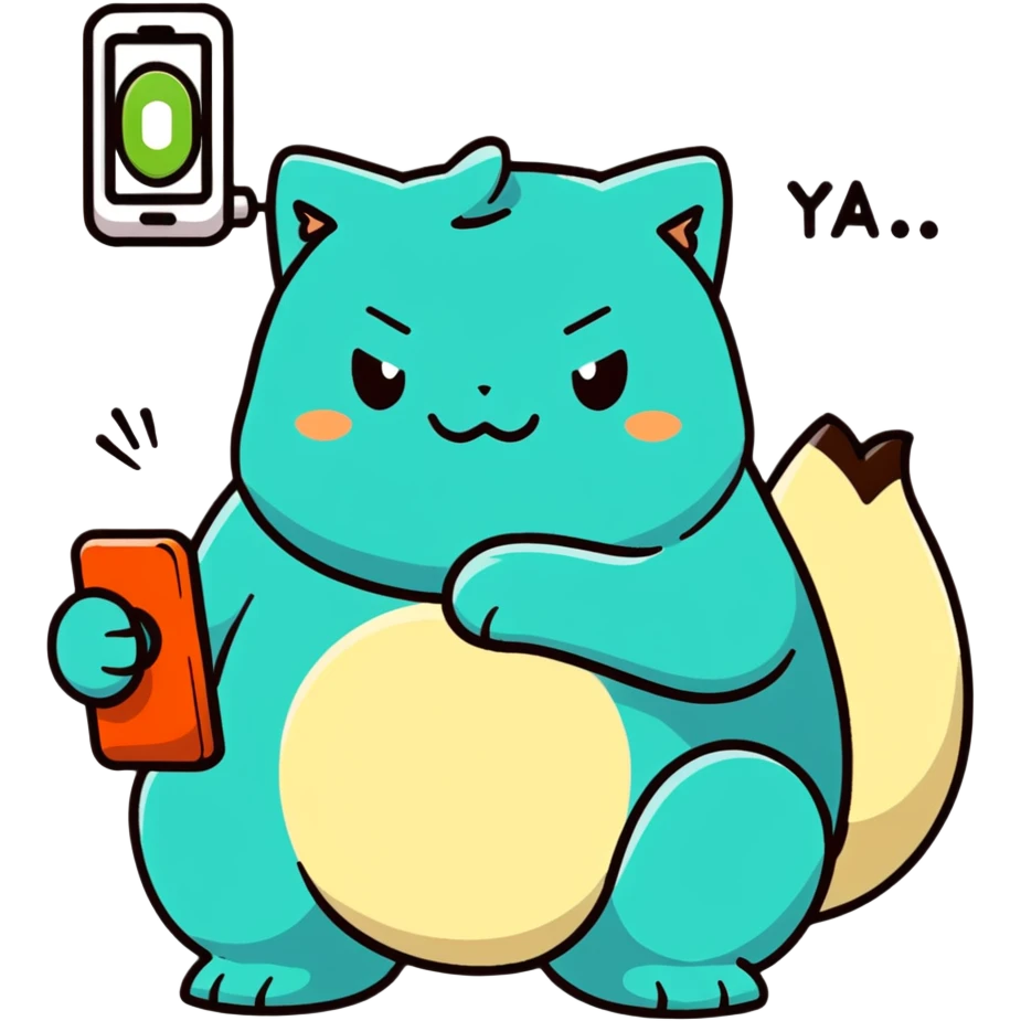 snorlax with telphone and ball pokemon and text ángel y marta emoji