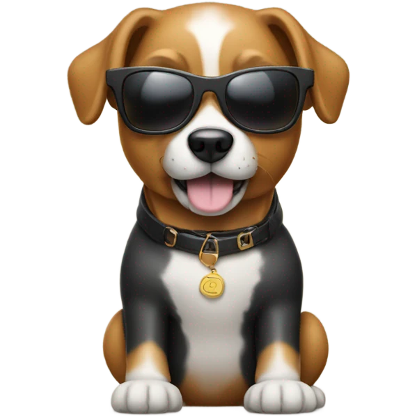 Dog wearing sunglasses emoji
