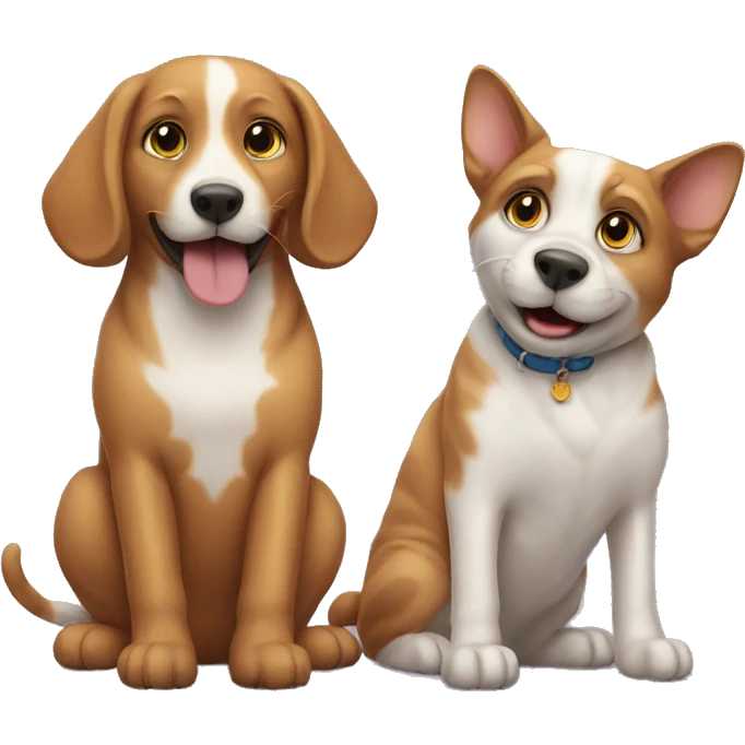 cat and dog playing emoji