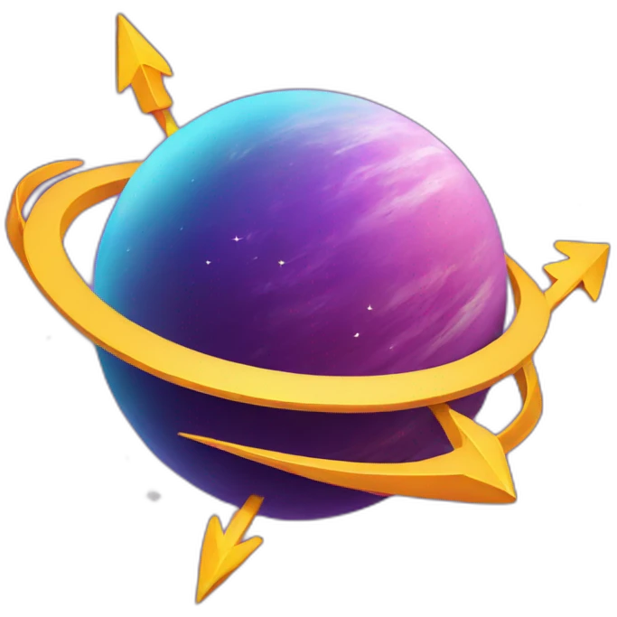 planet with arrows emoji