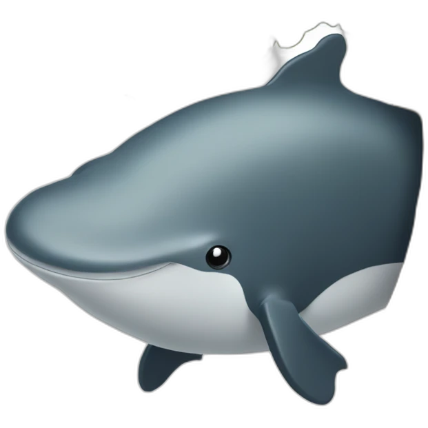 Baleine sur un arbre qui porte une souris emoji