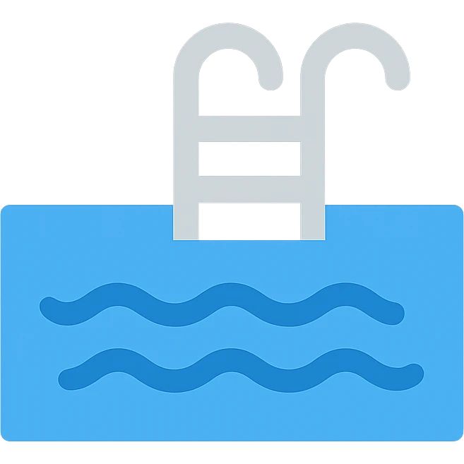 swimming pool, flat color icon, clean and modern emoji