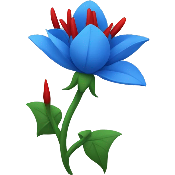 Blue flower with red thorns emoji