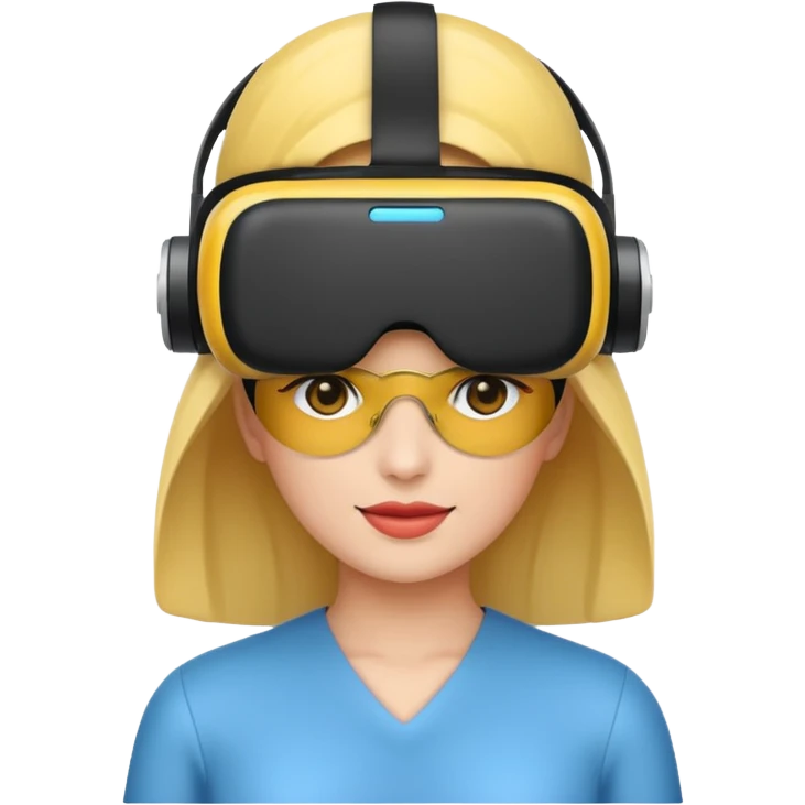 VR wearing woman emoji