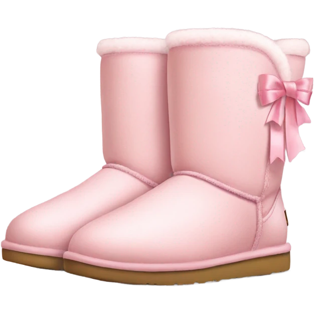 a pair of light pink ugg boots with ribbon emoji